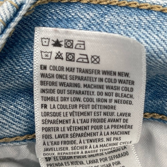 American Eagle Size 4 Denim Mom Short High Rise Paperbag Jean Summer Preppy - Picture 7 of 11